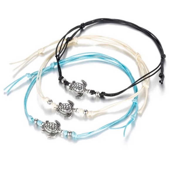 ⚜️𝟯𝟬%𝗢𝗙𝗙 𝗯𝘂𝗻𝗱𝗹𝗲𝘀 𝟯+⚜️ NEW 3 Tortoise Rope Bohemian Anklets Set - Picture 10 of 16